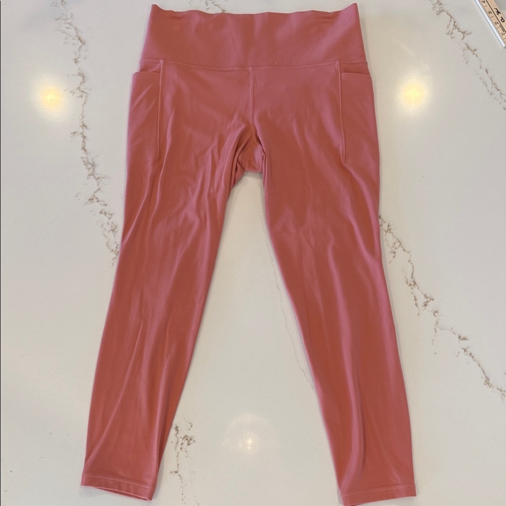 Athleta Salutation Stash Leggings Rose Leggings Size L